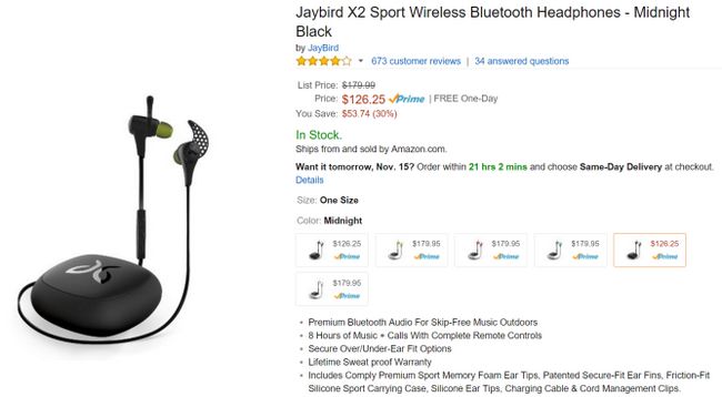 Fotografía - [Offre Alerte] Sélectionnez Couleurs Du Casque Bluetooth Jaybird X2 en vente pour 126 $ sur Amazon, 54 $ de rabais